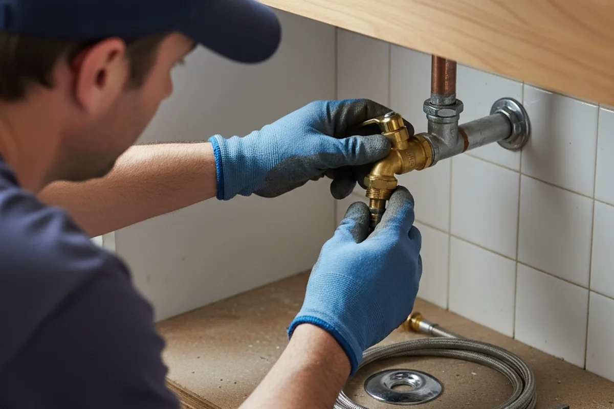 Shutoff valve and fitting work during Emergency Plumbing in Le Grand